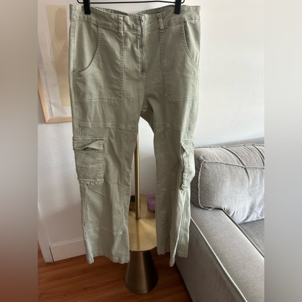 Fashion Nova Green Boho Grunge Cargo Utility Stretch Pants Size Xl